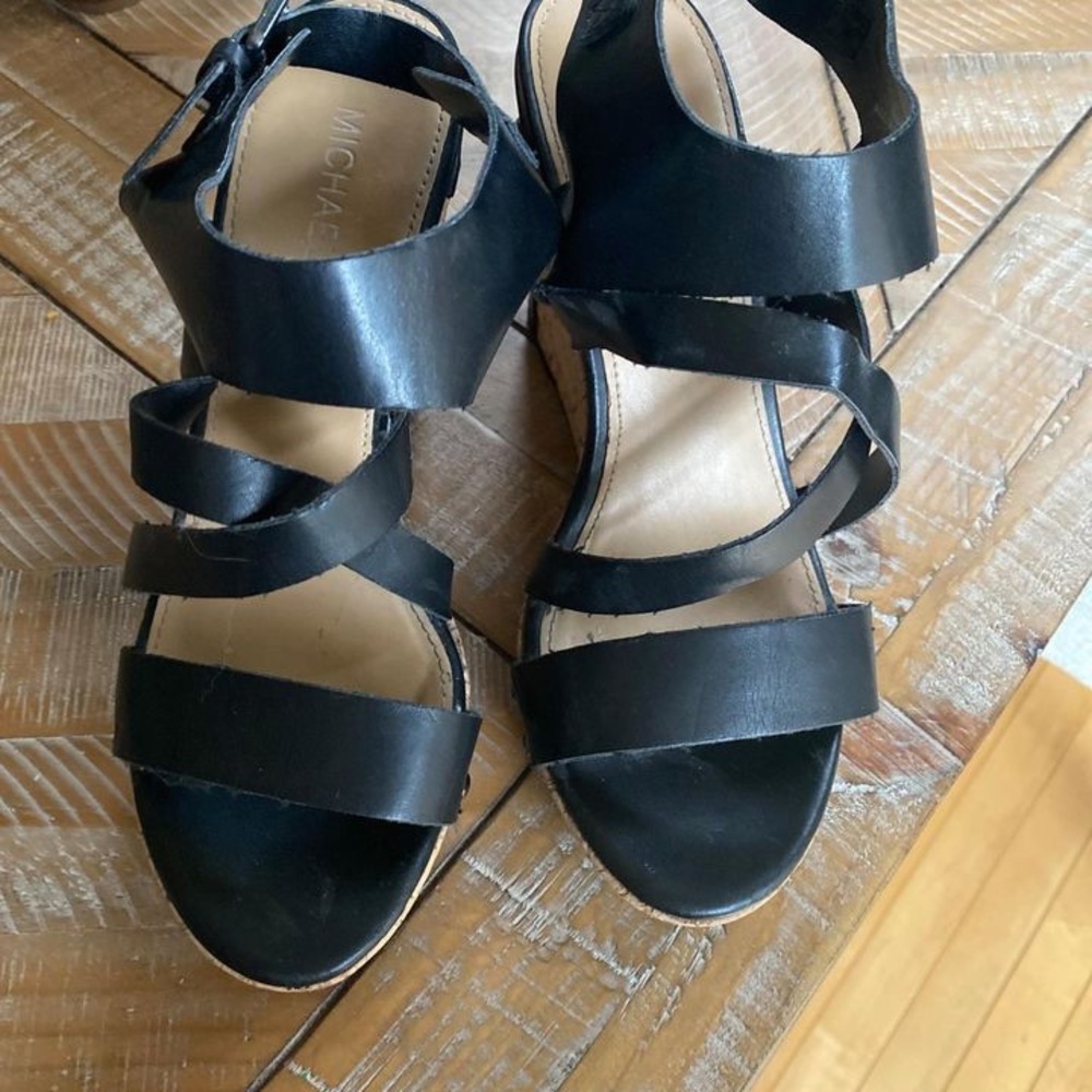 Black wedges size 7 Michael brand